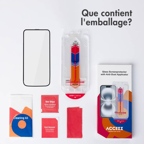Accezz Gehard Glas Screenprotector + Applicator Apple iPhone 15 Pro