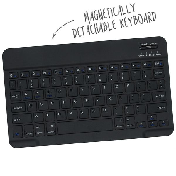 Accezz AZERTY Bluetooth Keyboard Bookcase iPad 9 (2021) 10.2 inch / iPad 8 (2020) 10.2 inch / iPad 7 (2019) 10.2 inch 