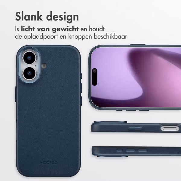 Accezz MagSafe Leather Backcover Apple iPhone 17 - Nightfall Blue