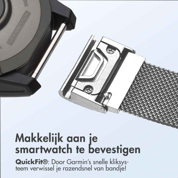 imoshion QuickFit® Milanees bandje  - Garmin 20 mm aansluiting - Maat L/XL - Zilver