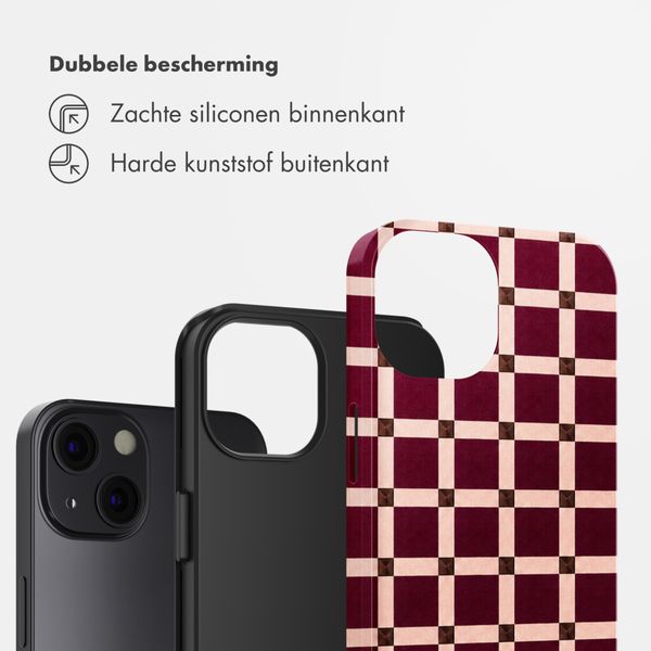 Selencia Vivid Backcover Apple iPhone 13 - Check This Burgundy