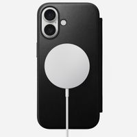 Nomad Modern Leather FolioBookcase Apple iPhone 16 - Zwart