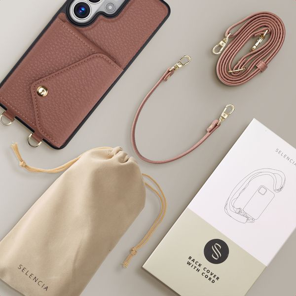 Selencia Sera Phone Case with Cord and Envelope Card Holder Samsung Galaxy S26 Ultra - Old Pink