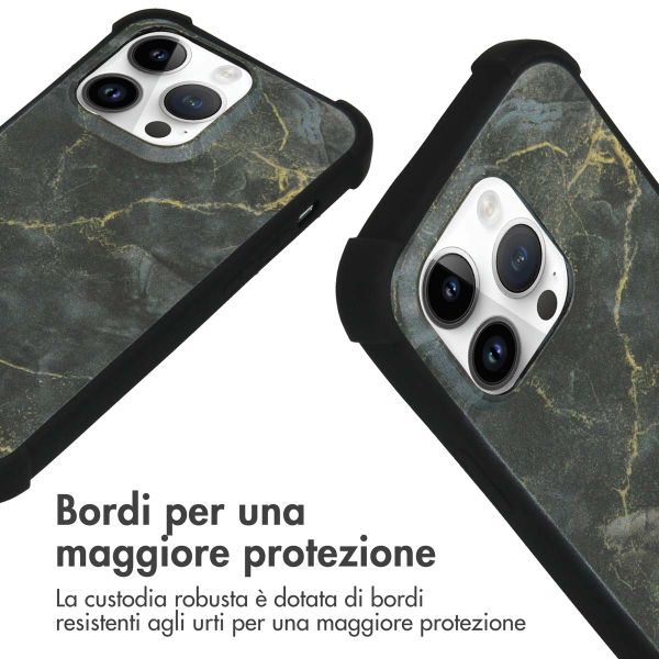 imoshion Design hoesje met koord Apple iPhone 14 Pro - Black Marble