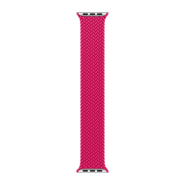 Apple Gevlochten solobandje Apple Watch | 44/45/46/49 mm - Maat 4 - Raspberry