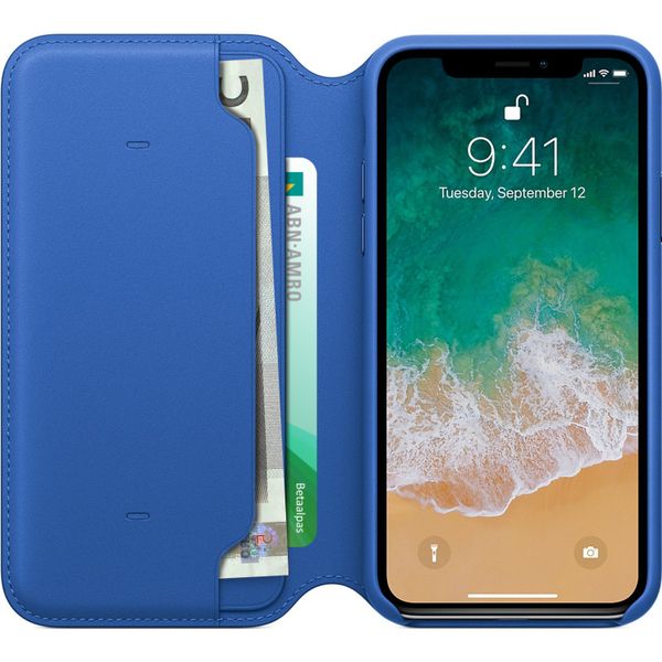 Apple Leather Folio Bookcase Apple iPhone X / Xs - Electric Blue