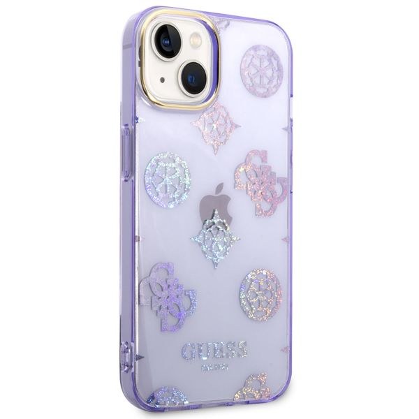 Guess Peony Glitter Backcover iPhone 14 - Lila