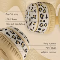 imoshion - Special Edition - Draadloze Kinderkoptelefoon LED Light Cat Ear - Met AUX kabel - Leopard