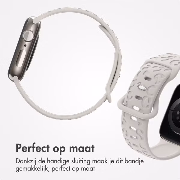 imoshion Siliconen bandje Panterprint Apple Watch Series 1 - 9 / SE (38/40/41 mm) | Series 10 / 11 (42 mm) - Sterrenlicht
