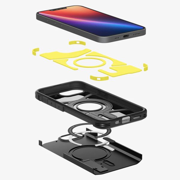 Spigen Tough Armor Backcover MagSafe Apple iPhone 16e - Zwart
