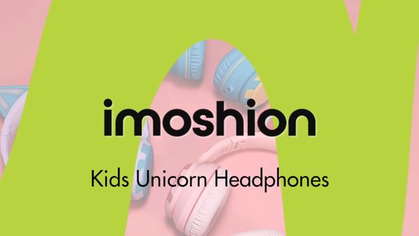 imoshion Kids Unicorn LED Light Bluetooth Headphones - Kinder koptelefoon met decibelbegrenzer - Draadloze koptelefoon + AUX kabel - Lavender Lilac / Soft Blue