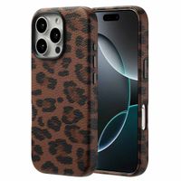 Selencia Sabi Back Cover Panther Print with MagSafe Apple iPhone 16 Pro - Mocha Brown