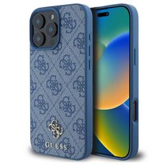 Guess 4G Metal Logo Backcover MagSafe iPhone 16 Pro Max - Blauw