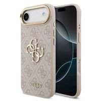 Guess 4G Metal Logo Backcover Apple iPhone Air - Gold Edge - Pink