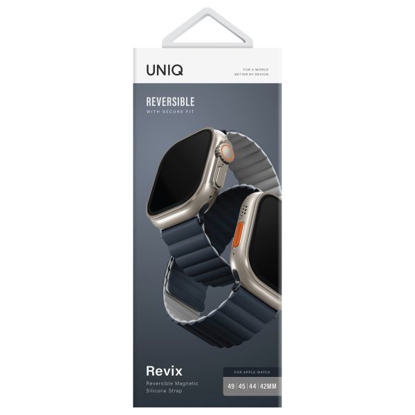 Uniq Revix dubbelzijdig bandje Apple Watch Series 1 t/m 11 / SE / Ultra (44/45/46/49 mm) - Ash Grey / Dove White