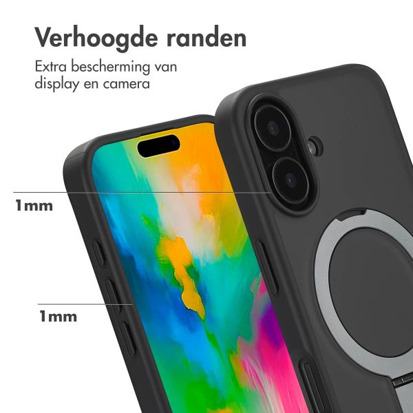 Accezz Ring Stand Backcover met MagSafe Apple iPhone 16 - Zwart