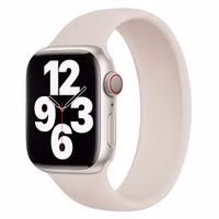 Apple Siliconen solobandje Apple Watch | 44/45/46/49 mm - Maat 4 - Starlight