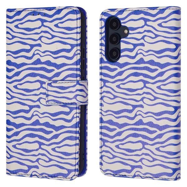 imoshion Design Bookcase Samsung Galaxy A54 (5G) - White Blue Stripes