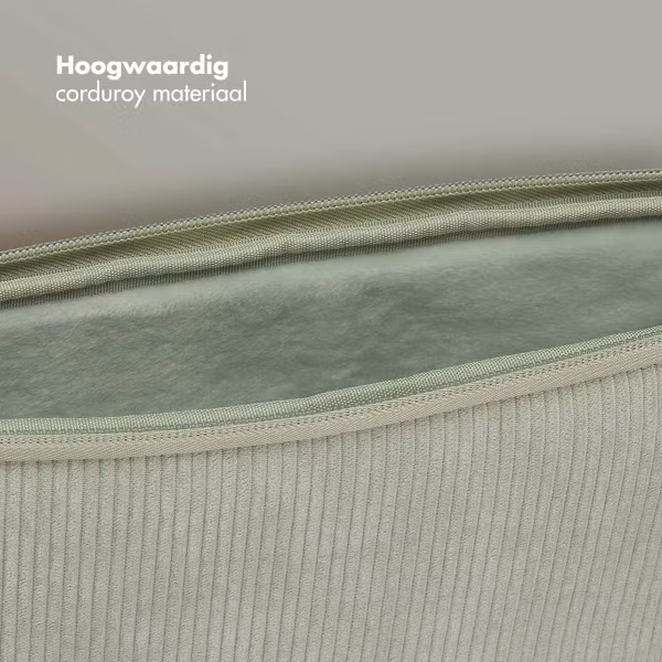 Selencia Corduroy Laptop hoes 15-16 inch - Laptopsleeve - Pistache Cream