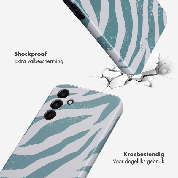 Selencia Vivid Tough Backcover Samsung Galaxy A15 (5G/4G) - Colorful Zebra Pine Blue