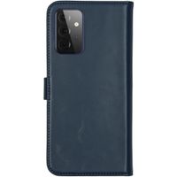 Selencia Echt Leren Bookcase Samsung Galaxy A72 - Blauw