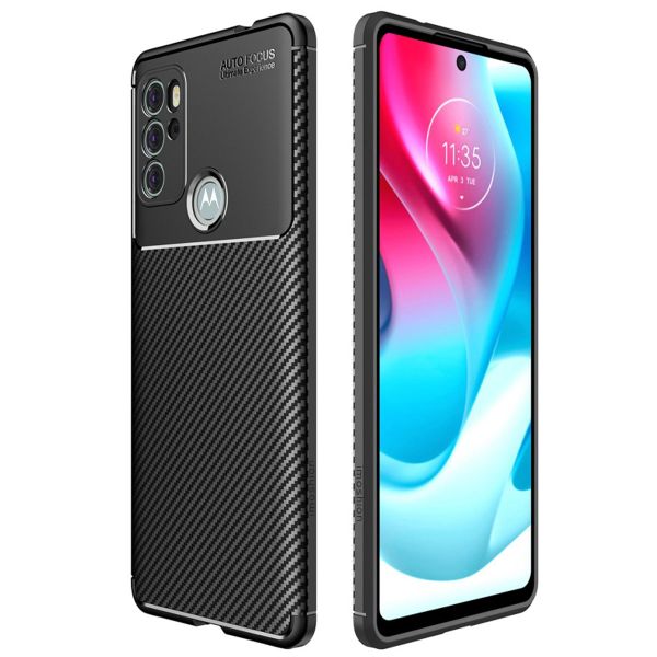 imoshion Carbon Softcase Backcover Motorola Moto G60s - Zwart