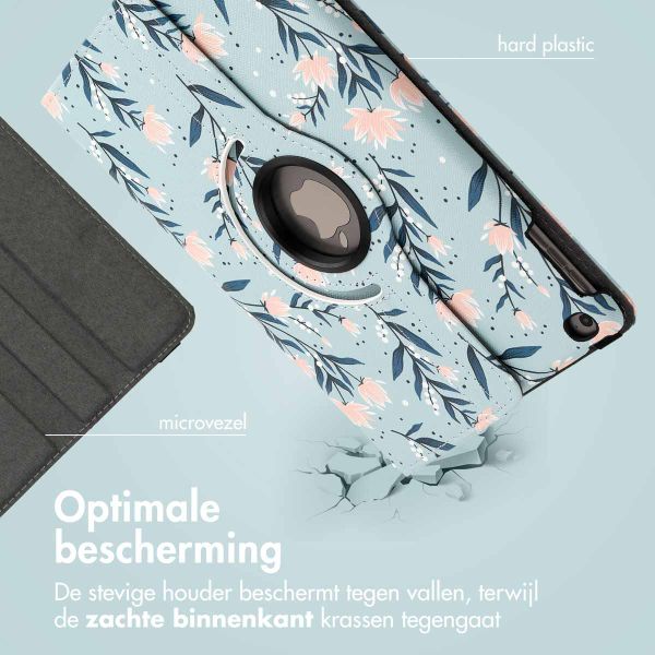 imoshion 360° Draaibare Design Bookcase Apple iPad 6 (2018) 9.7 inch / iPad 5 (2017) 9.7 inch - Flowers
