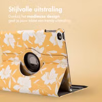 imoshion 360° Draaibare Design Bookcase Apple iPad 6 (2018) 9.7 inch / iPad 5 (2017) 9.7 inch - Yellow Flowers