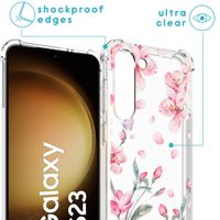 imoshion Design hoesje met koord Samsung Galaxy S23 - Bloem - Roze