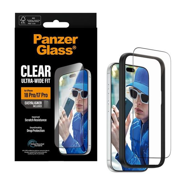 PanzerGlass Ultra-Wide Fit Anti-Bacterial Screen Protector incl. Applicator Apple iPhone 18 Pro / 17 Pro