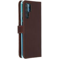 Selencia Echt Leren Bookcase Huawei P30 Pro - Bruin