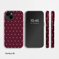 Selencia Vivid Back Cover Apple iPhone 14 - Happy Dots Burgundy