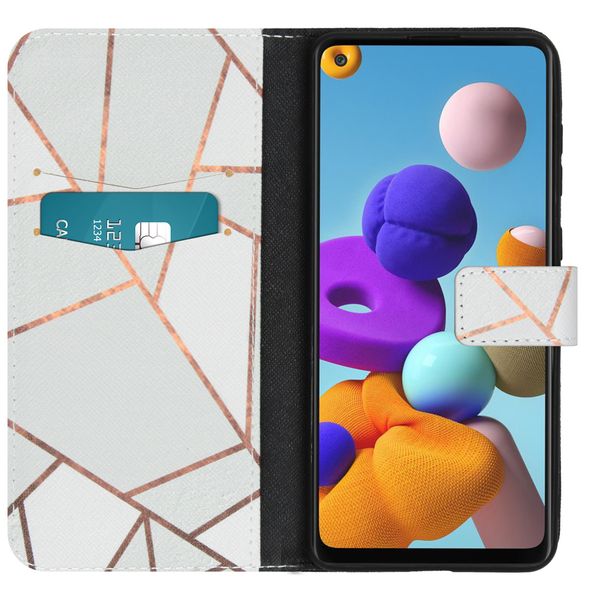 imoshion Design Softcase Bookcase Galaxy A21s - White Graphic