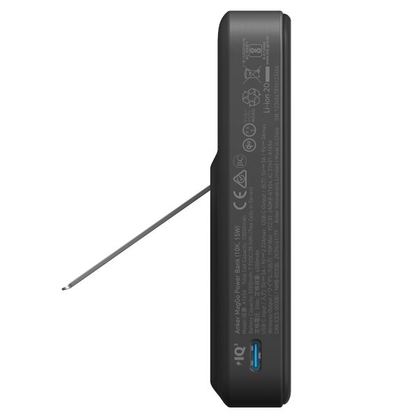 Anker MagGo | Magnetische draadloze powerbank 10.000 mAh - 15 Watt - Geschikt voor MagSafe en Qi2 - Zwart