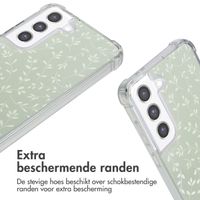imoshion Design hoesje met koord Samsung Galaxy S21 FE - Smoke Green Flowers