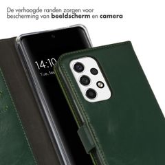 Selencia Echt Leren Bookcase Samsung Galaxy A53 - Groen