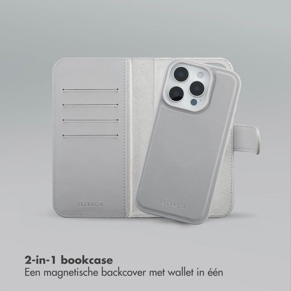 Selencia Olyn Uitneembare Bookcase met MagSafe Apple iPhone 16 Pro - Grijs