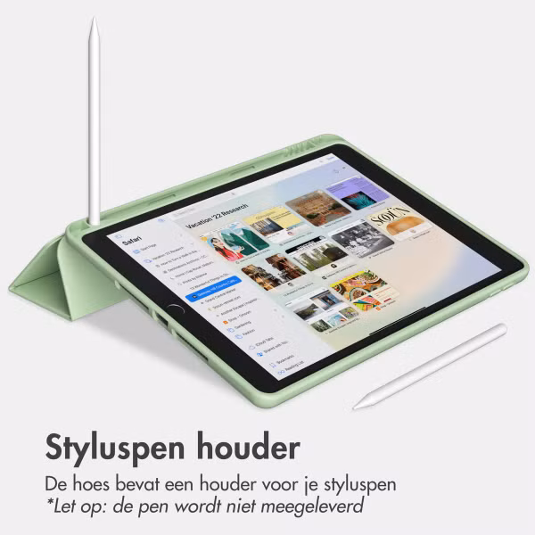 Accezz Smart Silicone Bookcase Apple iPad 6 (2018) 9.7 inch / iPad 5 (2017) 9.7 inch - Lichtgroen
