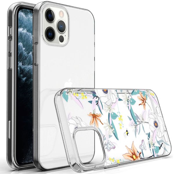 imoshion Design hoesje iPhone 12 (Pro) - Bloem - Wit