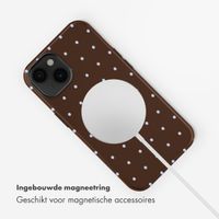Selencia Vivid Backcover met MagSafe Apple iPhone 14 - Happy Dots Chocolate