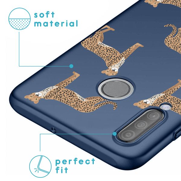 imoshion Design hoesje Huawei P30 Lite - Luipaard - Blauw