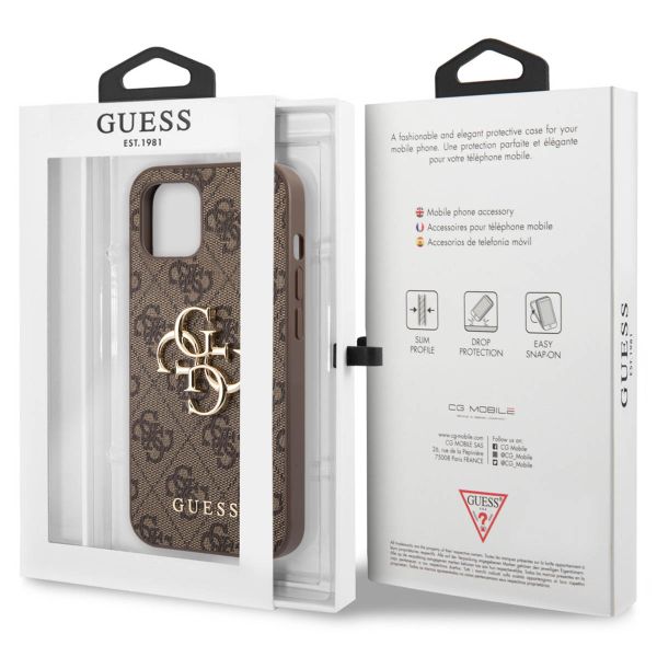Guess 4G Metal Logo Backcover Apple iPhone 13 - Bruin