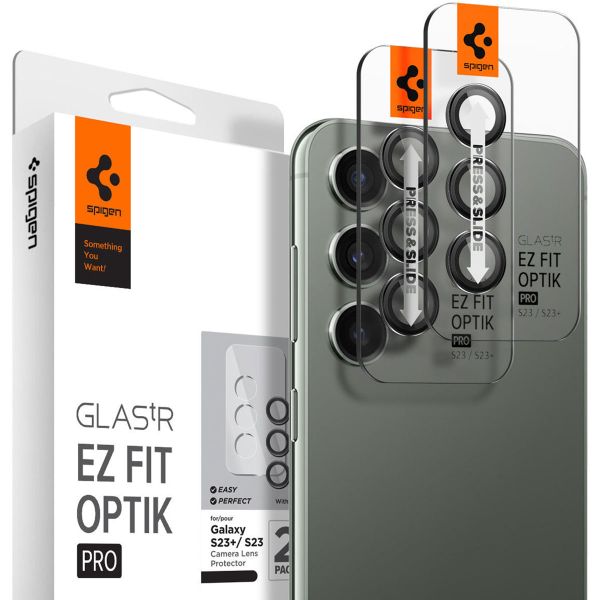 Spigen GLAStR Camera Protector Glas 2 Pack Samsung Galaxy S23 / S23 Plus - Zwart