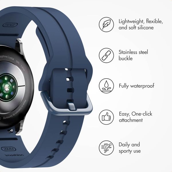 imoshion Silicone strap Samsung Galaxy Watch 4 / 5 / 6 / 7 / FE (20 mm) - Dark Blue