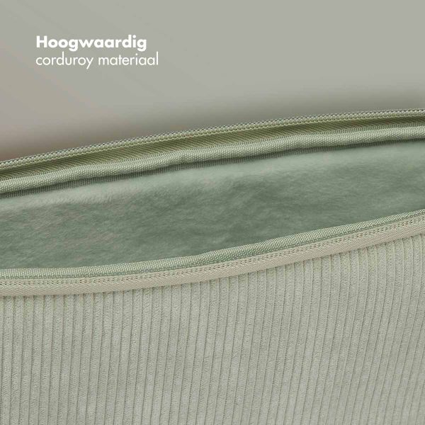 Selencia Corduroy Laptop hoes 13-14 inch - Laptopsleeve -Pistache Cream