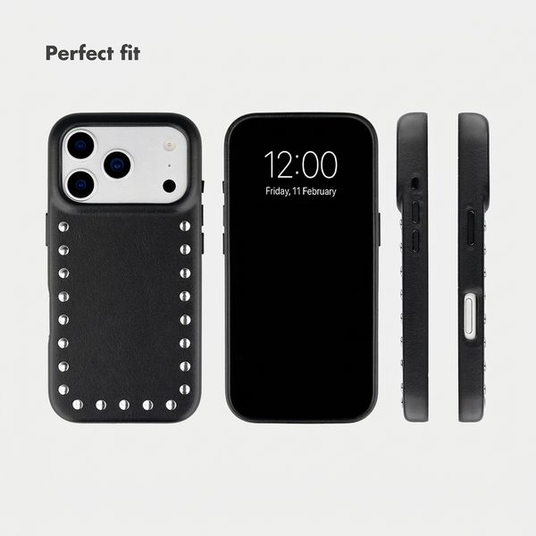 Selencia Studs Back Cover with MagSafe Apple iPhone 17 Pro - Velvet Black