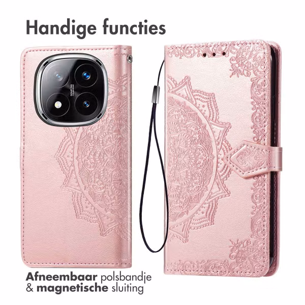 imoshion Mandala Bookcase Xiaomi Redmi Note 14 Pro (4G) - Rosé Goud