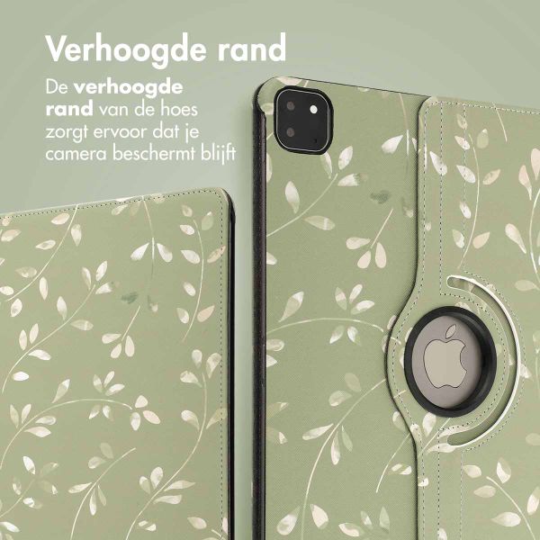imoshion 360° Draaibare Design Bookcase Apple iPad Pro 13 (2025) M5 / (2024) M4 - Green Flowers