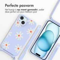 imoshion Siliconen design hoesje met koord Apple iPhone 15 - Lila Flower Distance