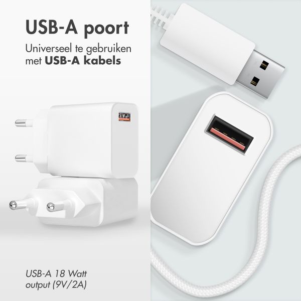 imoshion Wall Charger 18 Watt | USB-A - Wit - Apple Watch 9 - 45 mm